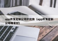 app开发定制公司的优势（app开发定制公司哪家好）