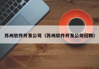 苏州软件开发公司（苏州软件开发公司招聘）