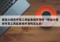 微信小程序开发工具能离线开发吗（微信小程序开发工具能离线开发吗怎么弄）