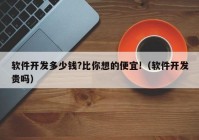 软件开发多少钱?比你想的便宜!（软件开发贵吗）