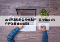 app开发软件公司哪家好（国内做app软件开发最好的公司）