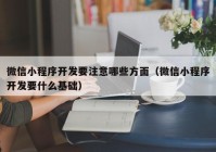 微信小程序开发要注意哪些方面（微信小程序开发要什么基础）