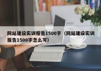 网站建设实训报告1500字（网站建设实训报告1500字怎么写）