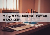 工业app开发什么平台比较好（工业软件用什么开发比较好）